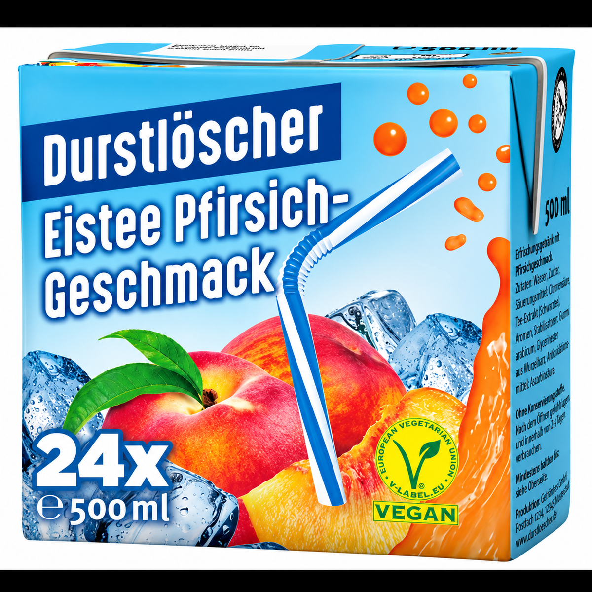 24x Durstlöscher Durstlöscher Eistee Pfirsich 500ml - (24x 500ml)