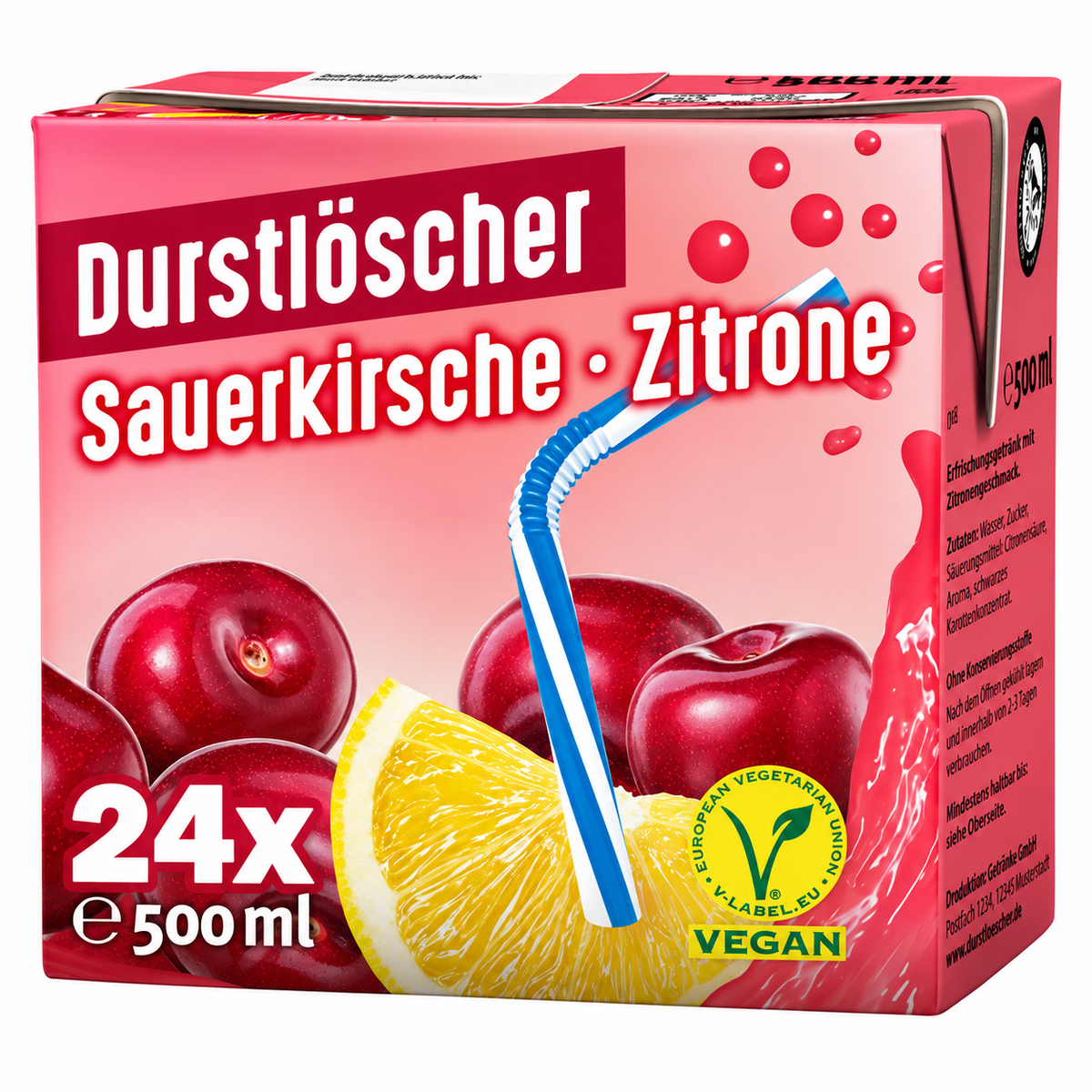24x Durstlöscher Durstlöscher Sauerkirsche-Zitrone 500ml - (24x 500ml)