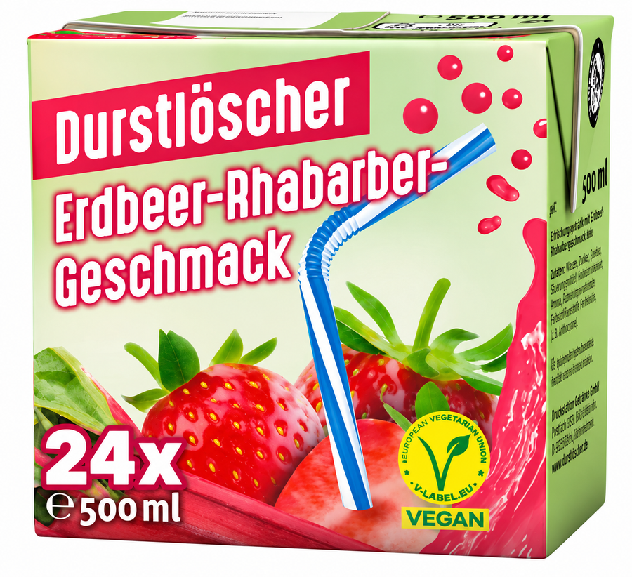 24x Durstlöscher Durstlöscher Erdbeer-Rhabarber 500ml - (24x 500ml)