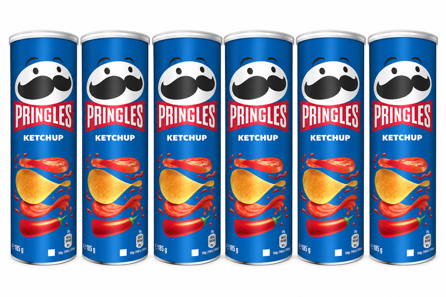 6x Pringles Ketchup 185g - (6x 185g) Chips Potato Chips Bulk Pack