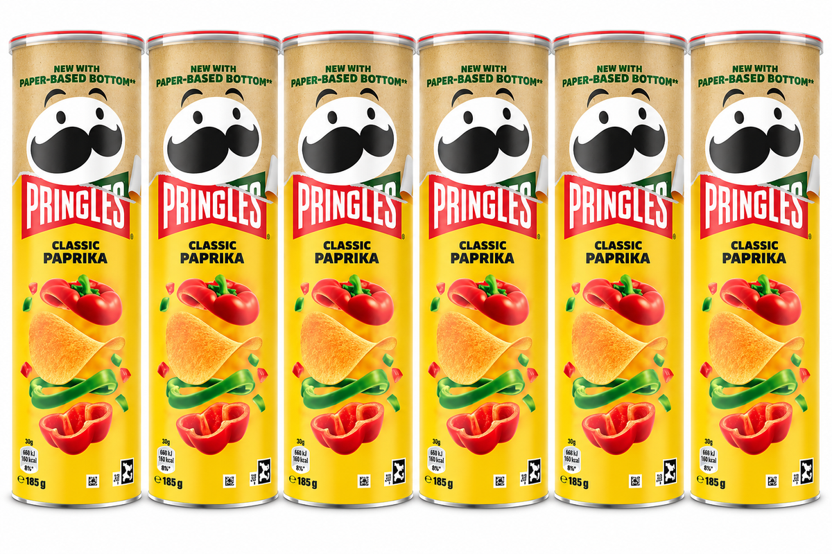 6x Pringles Classic Paprika 185g - (6x 185g) Chips Potato Chips Bulk Pack