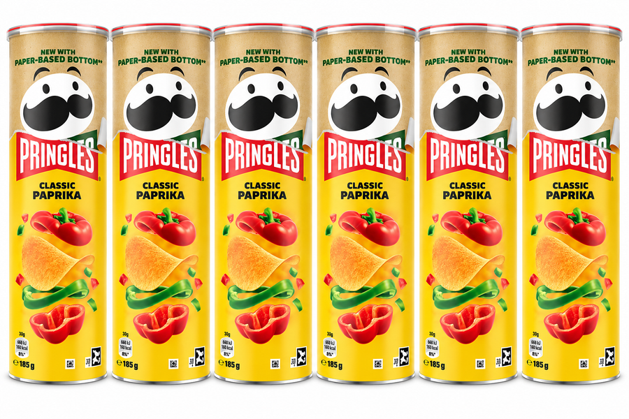 6x Pringles Classic Paprika 185g - (6x 185g) Chips Potato Chips Bulk Pack
