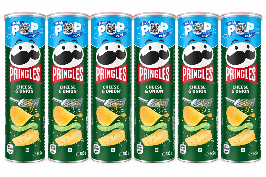 6x Pringles Cheese & Onion 185g - (6x 185g) Chips Potato Chips Bulk Pack