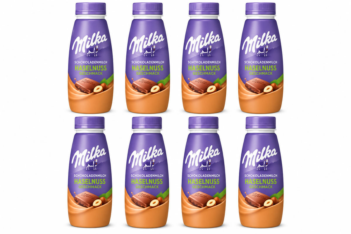 8x Milka Chocolate Milk Hazelnut 250ml – (8x 250ml) incl. 2€ deposit