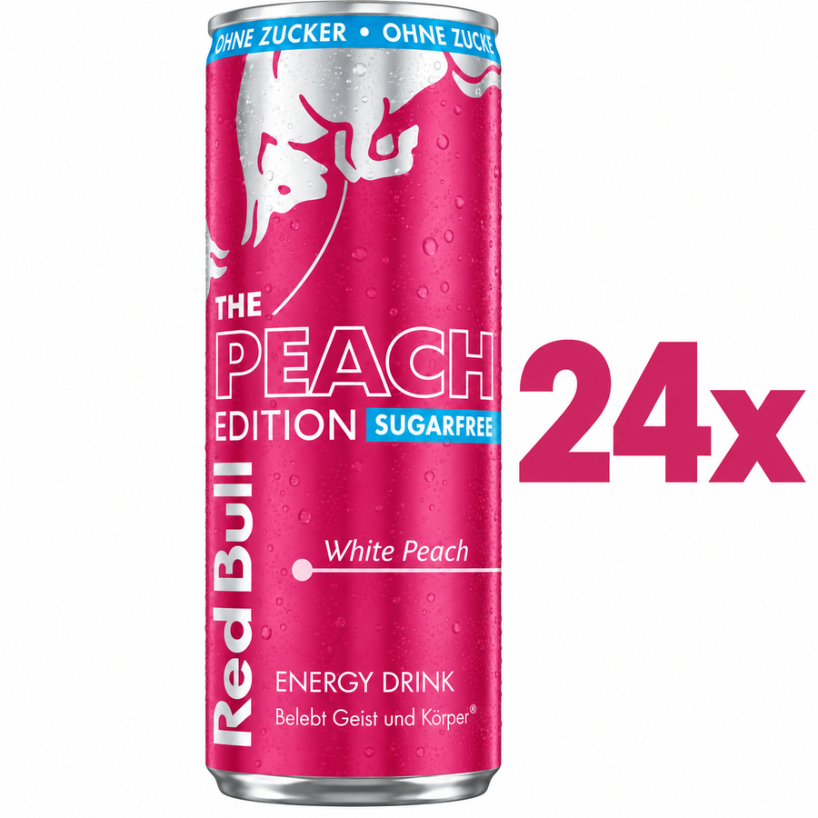 24x Red Bull Peach Edition Sugarfree White Peach 250ml – (24x 250ml) inkl. 6€ Pfand