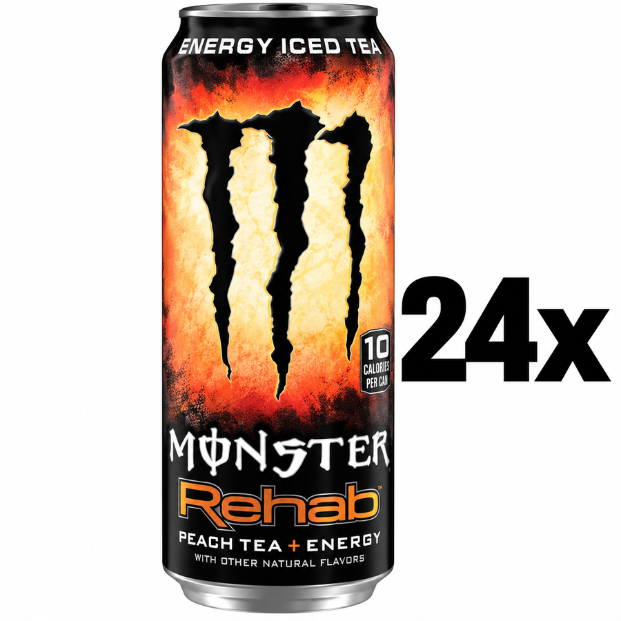 24x Monster Energy Rehab Peach Tea 500ml – Energy Iced Tea – inkl. 6€ Pfand