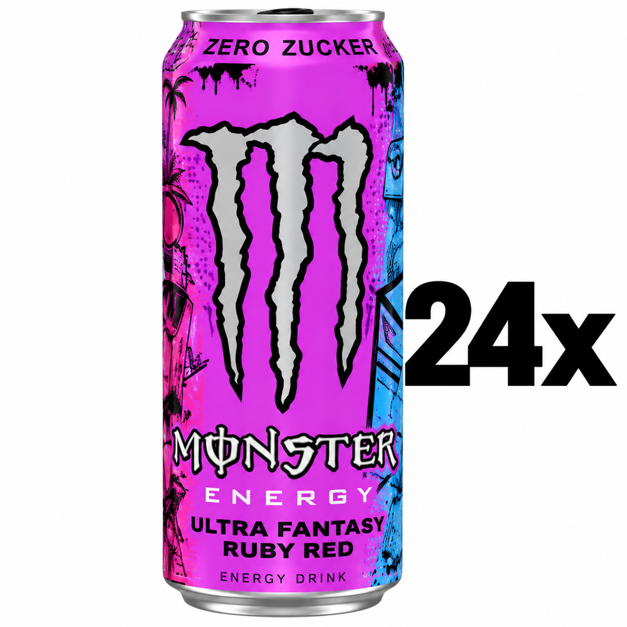 24x Monster Energy Ultra Fantasy Ruby Red 500ml – Zero Zucker – inkl. 6€ Pfand