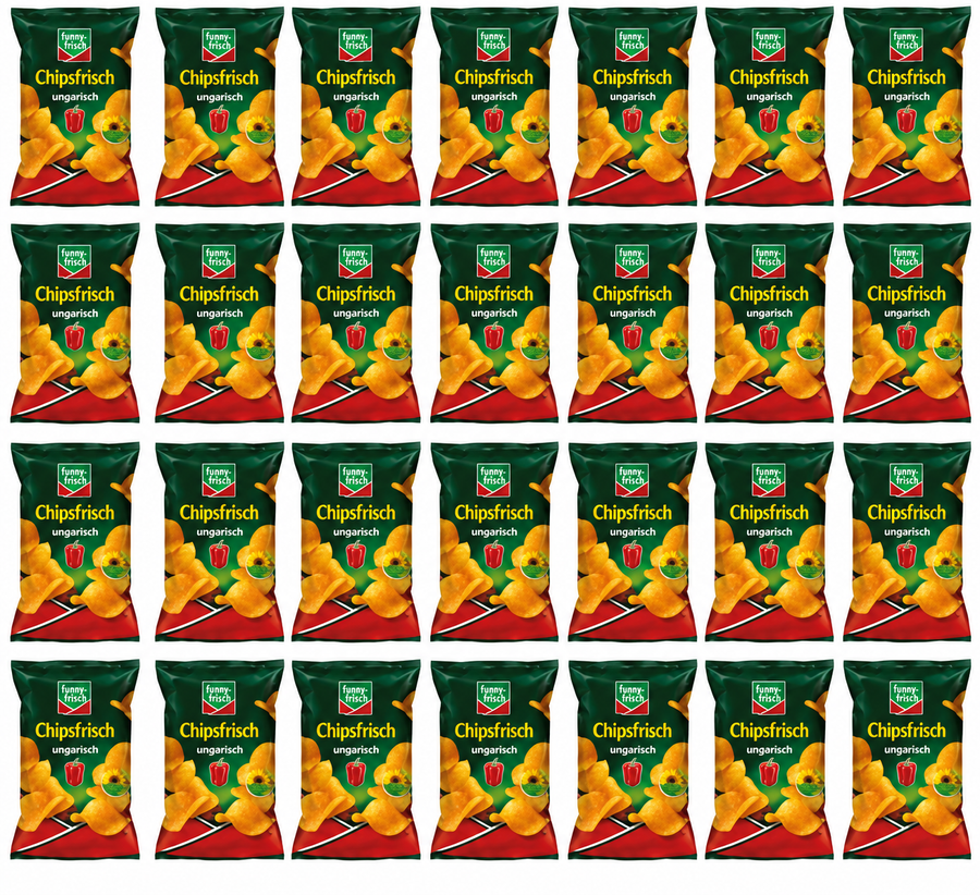 24x funny-frisch Chipsfrisch Ungarisch 150g | Chips Vorratspack Großpackung