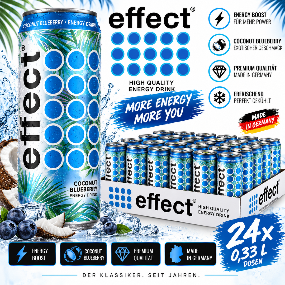 24x effect® Coconut Blueberry Energy Drink – 24er Pack inkl. 6€ Pfand
