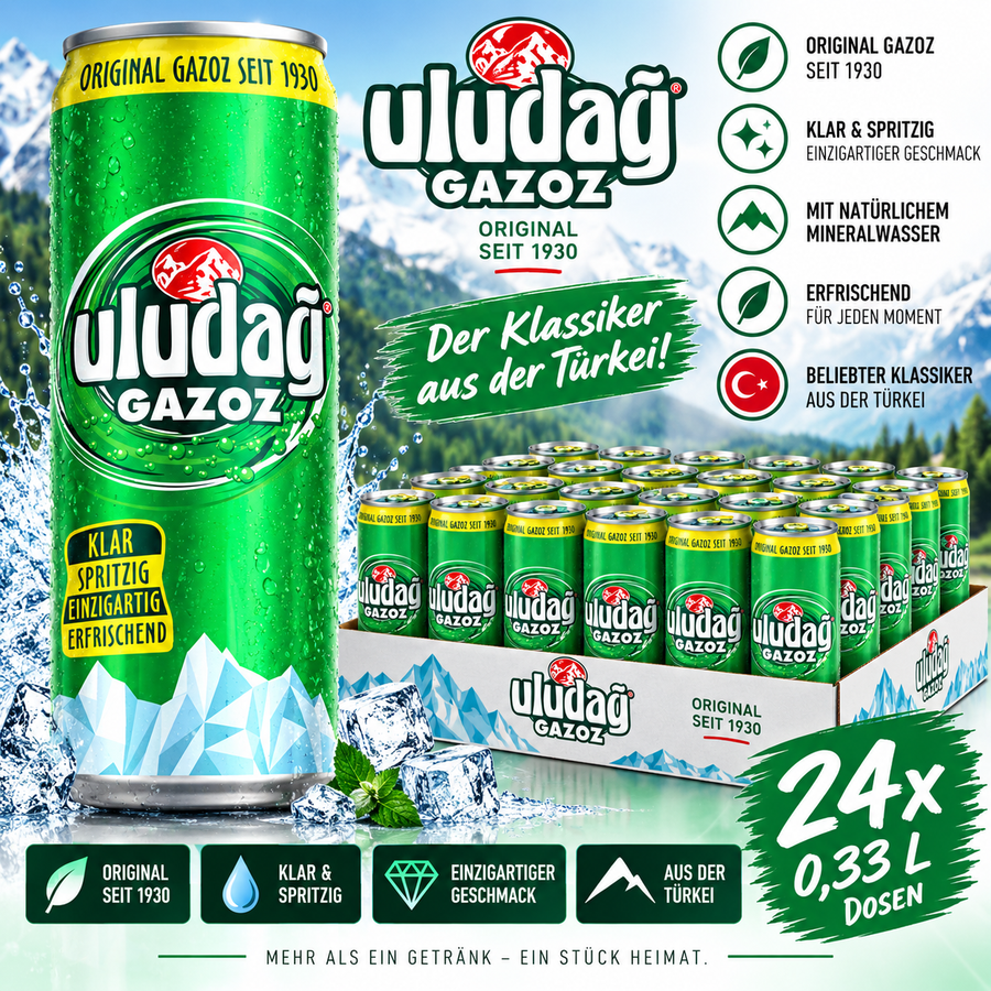 24x Uludağ Gazoz Original – 24er Pack inkl. 6€ Pfand