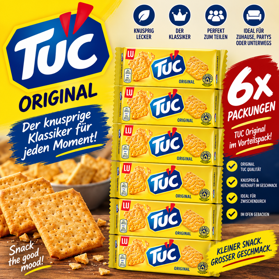 6x TUC Original – Knusprige Cracker Klassiker Vorratspack